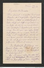 Nachlass Franz Steindachner, Brief von K. Brühl an Franz Steindachner (24.11.1980), Inv.Nr. 60.02, Seite 1